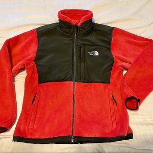 THE NORTH FACE Pink & Black Denali Silken Fleece Zip-Up Jacket. Size M